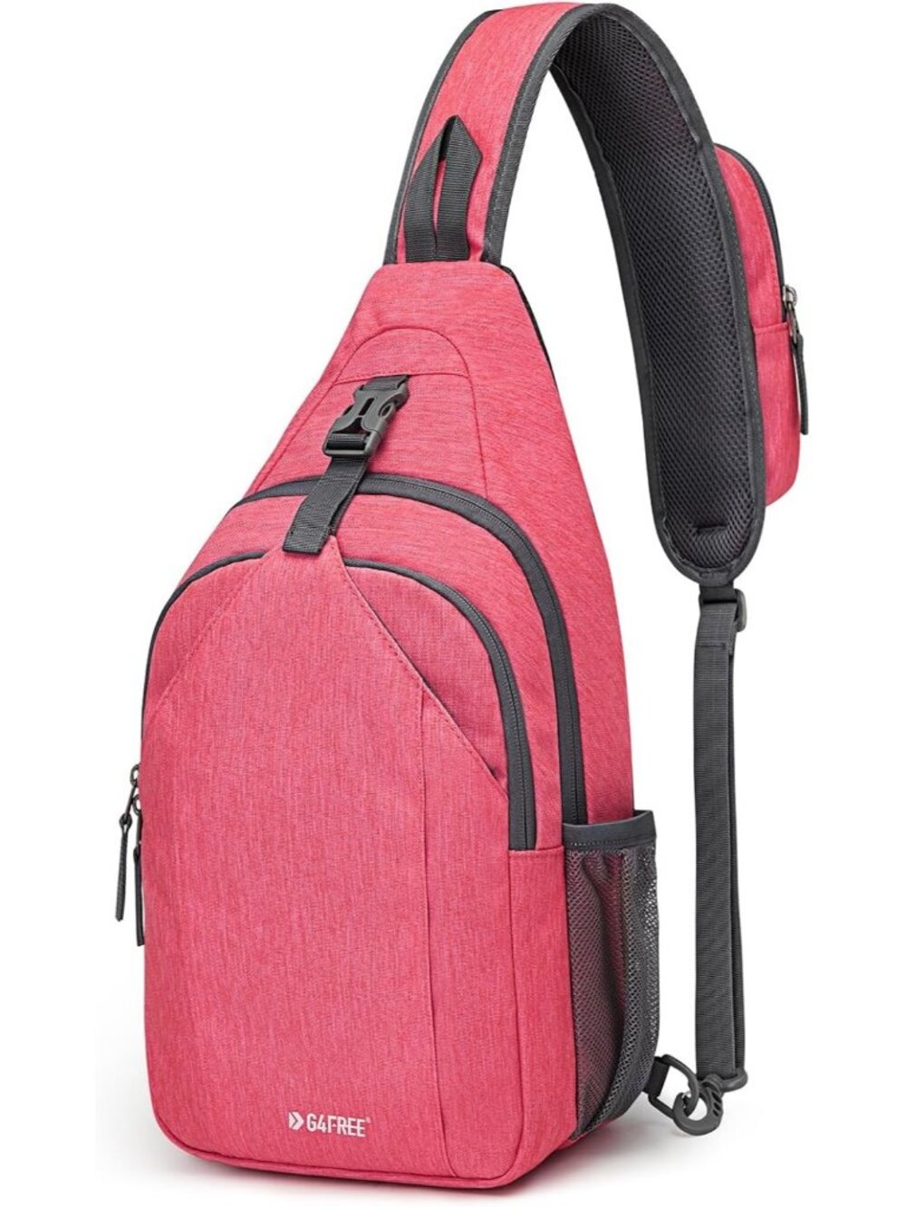 Women's Red RFID Blocking Sling Backpack Crossbody Chest Bag Hiking For Travel